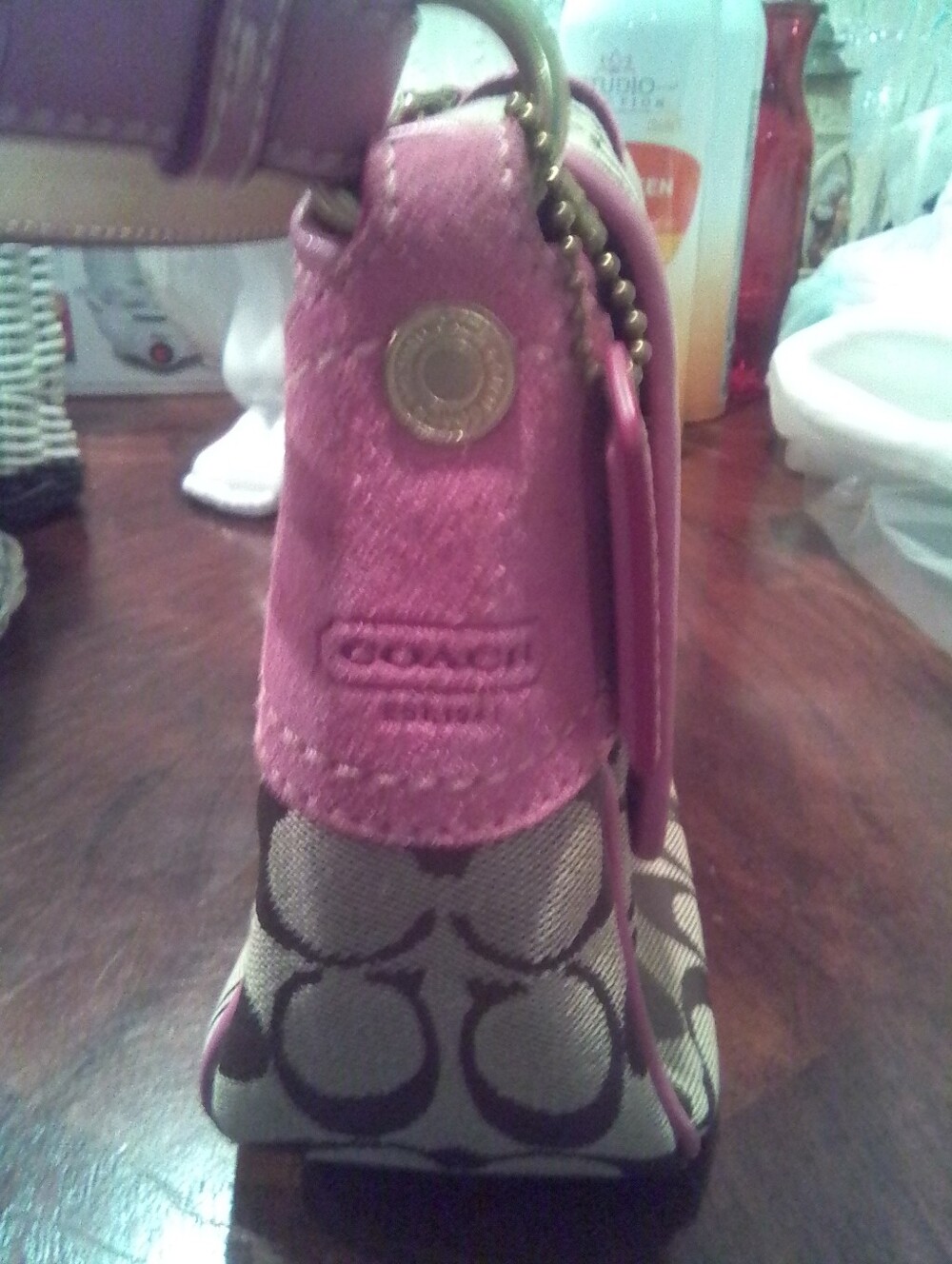 Coach Vintage Signature Soho Pink Leather & SuedeY2K Handbag - Picture 8 of 9